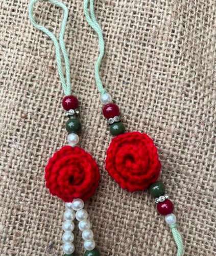 Rose Bead Tassel Pair